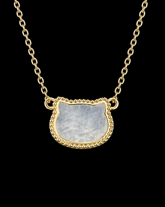 Moonstone Kitty Cleef Necklace