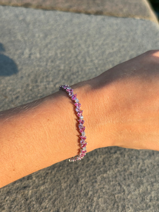 Alison Lin Pink Sapphire Tennis Bracelet