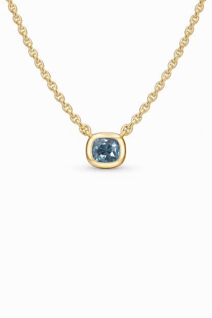 Blue Spinel Bezel Necklace