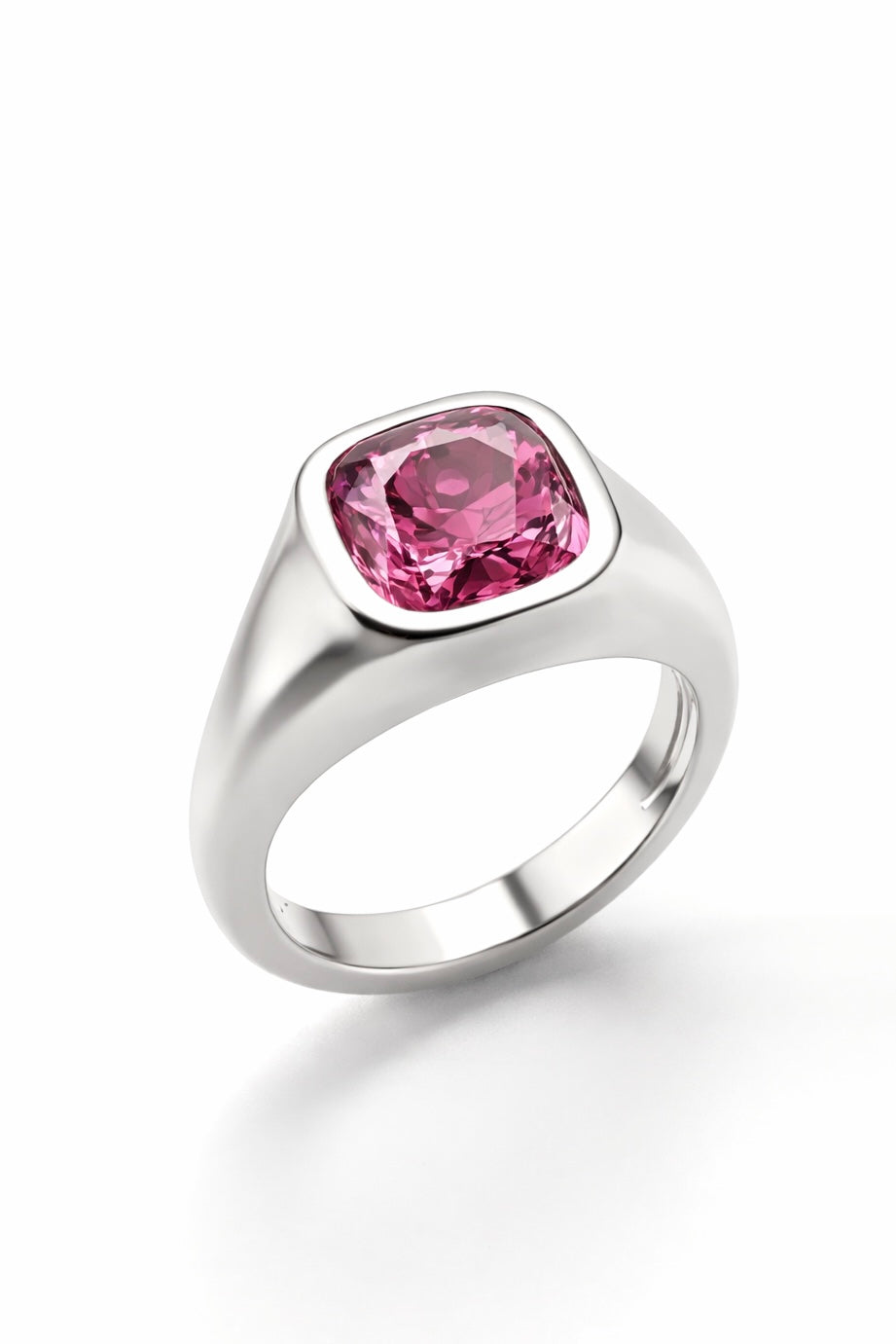 Pink Spinel Bezel Ring
