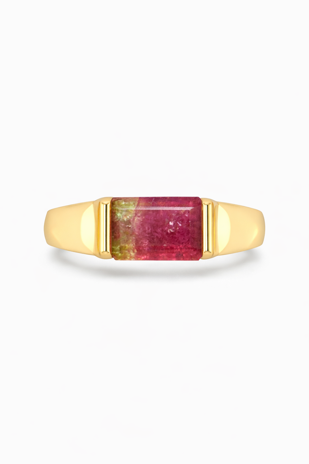 Half Bezel Watermelon Tourmaline Ring (mini)