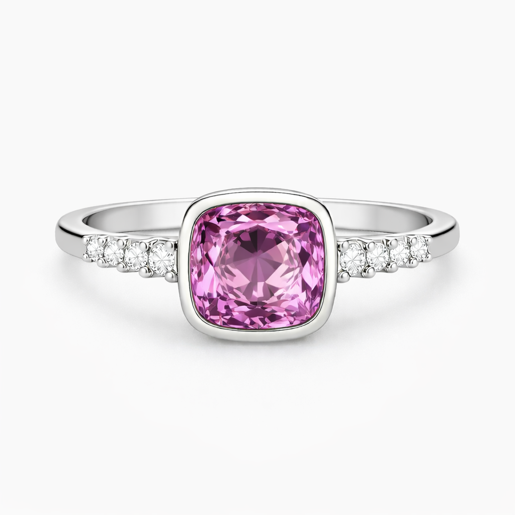 Alison Lin Pink Spinel Bezel Set Ring