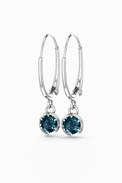 Blue Indicolite Tourmaline Earrings