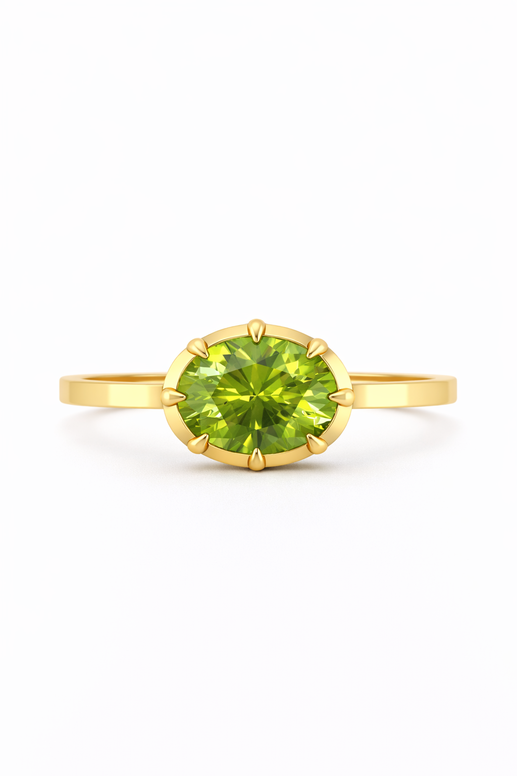 East-West Peridot Ring