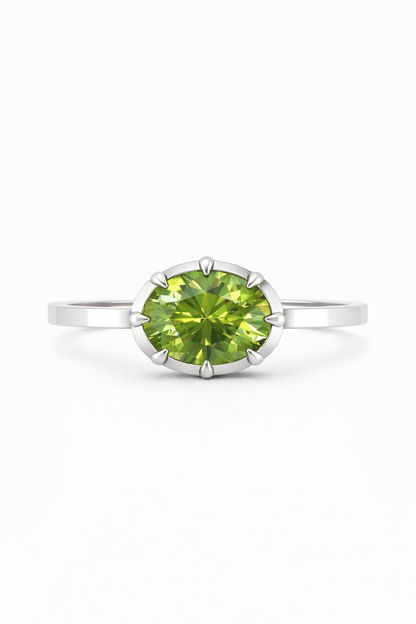 East-West Peridot Ring