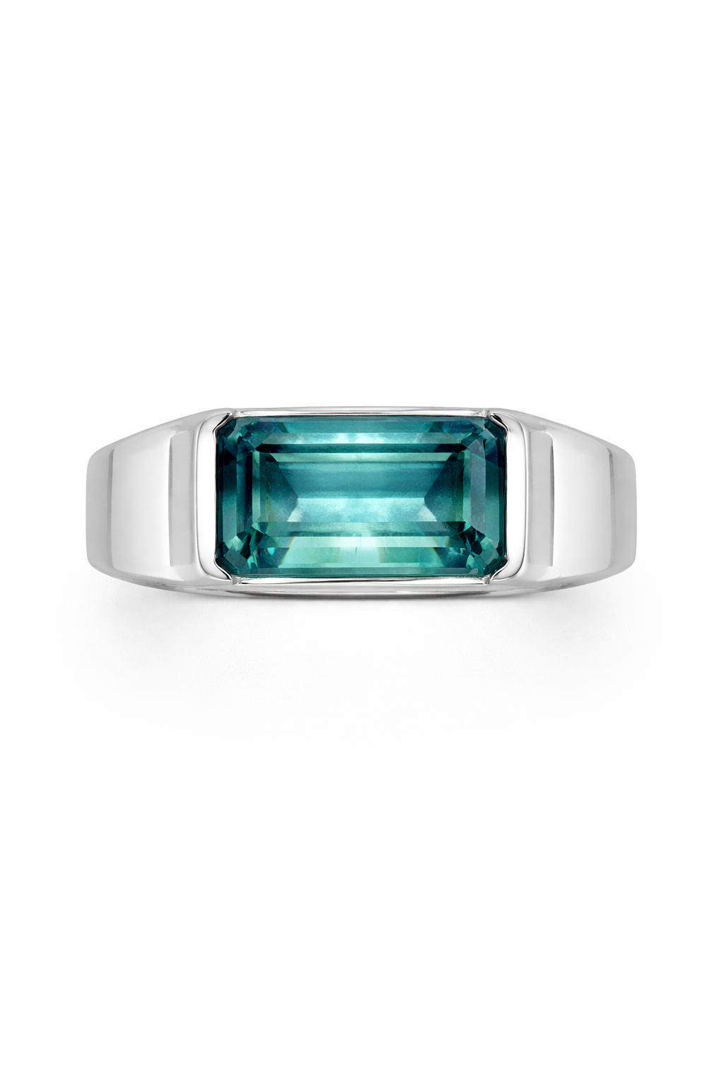 Half Bezel Tourmaline Signet Ring