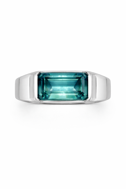 Half Bezel Tourmaline Signet Ring
