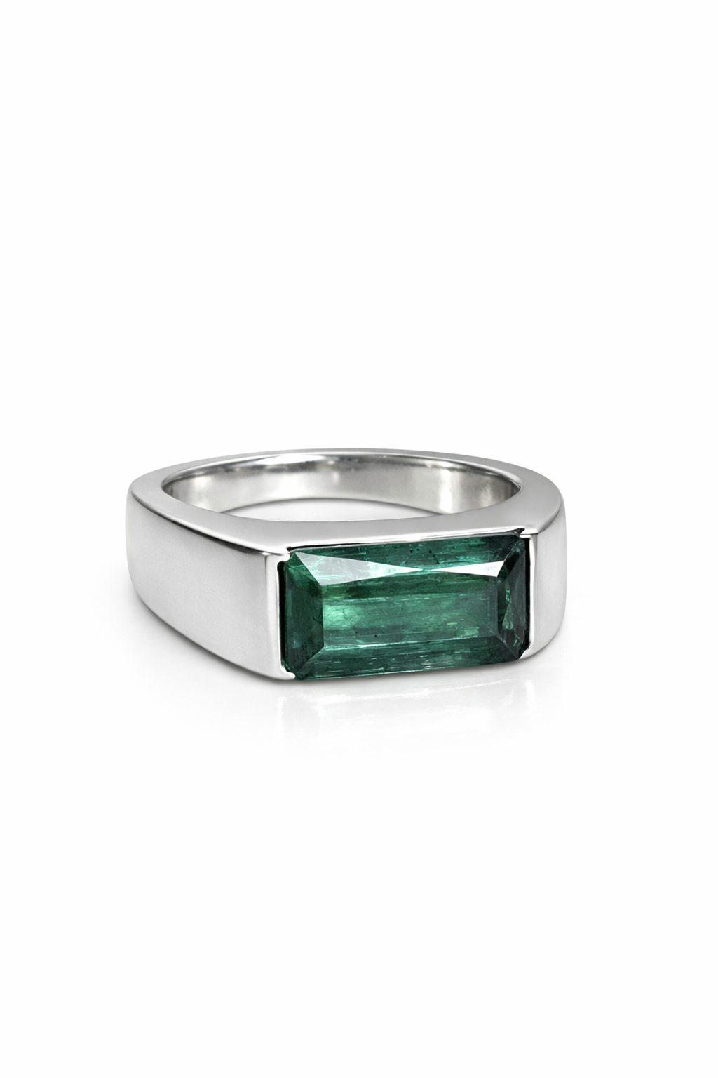 Half Bezel Tourmaline Signet Ring