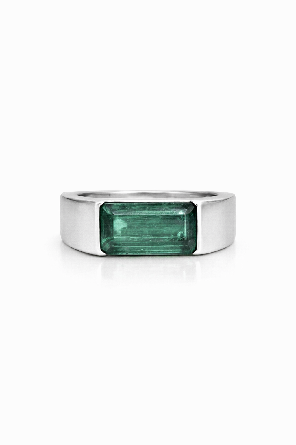 Half Bezel Tourmaline Signet Ring