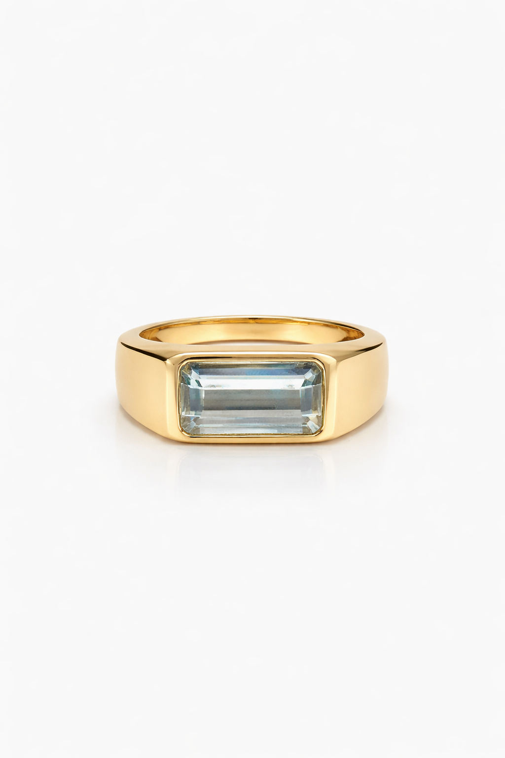 Aquamarine Bezel Signet Ring