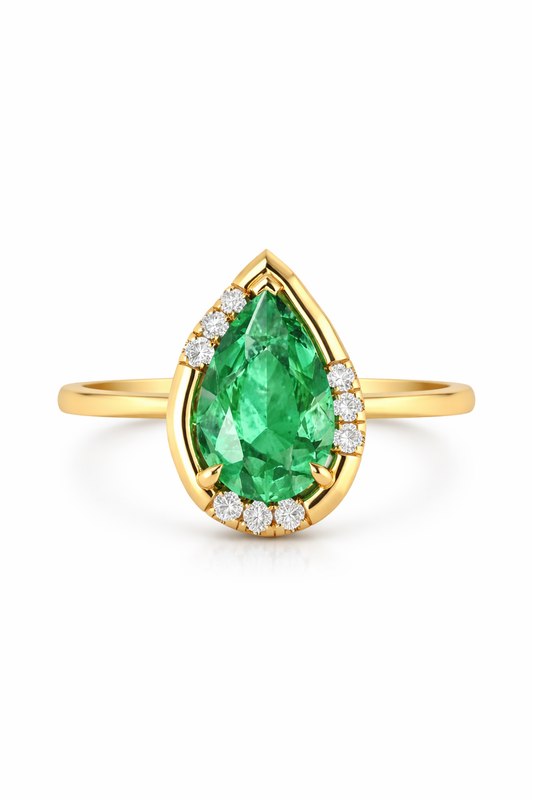 Colombian Emerald Pear Shape Ring