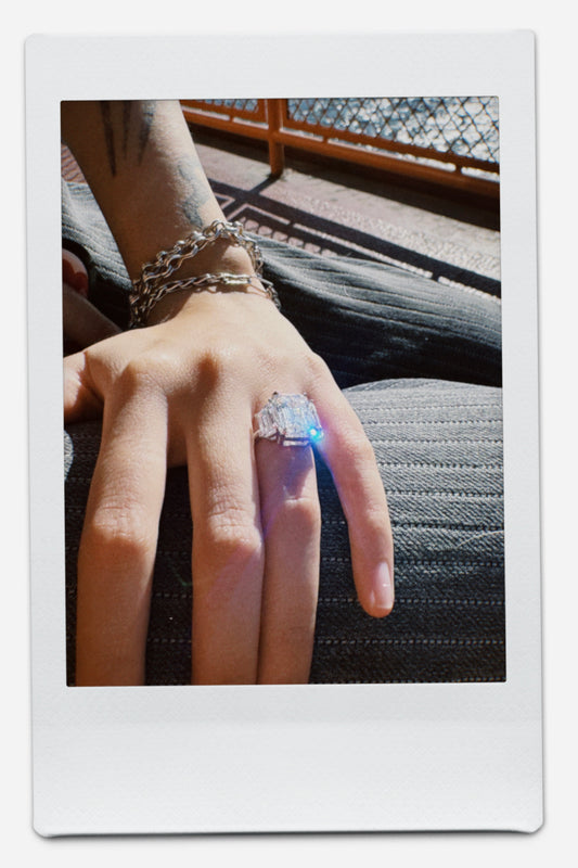 Alison Lin Lab Emerald Diamond Ring