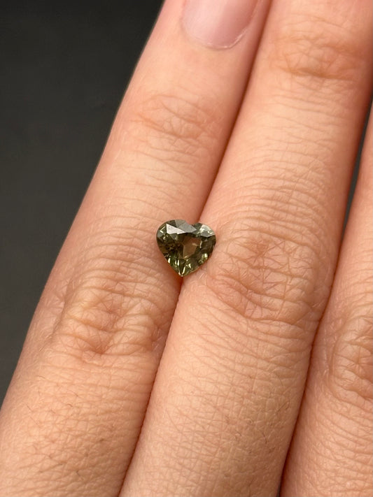 Yellowish Green Sapphire (heart) - .9 ct