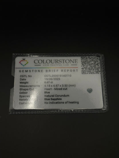 Blue Sapphire (heart) - .6