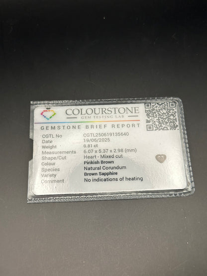 Pinkish Brown (heart) - .81ct