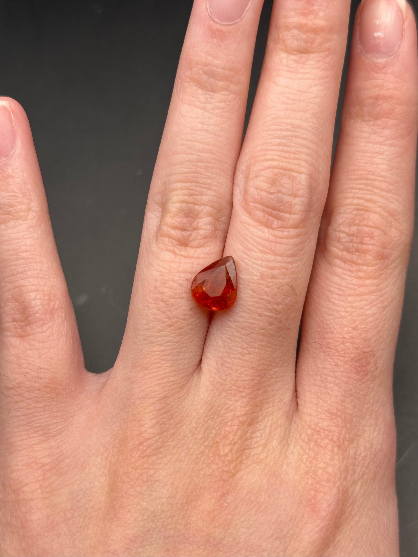 Orange Spessartine Garnet (Pear) - 2.41 ct