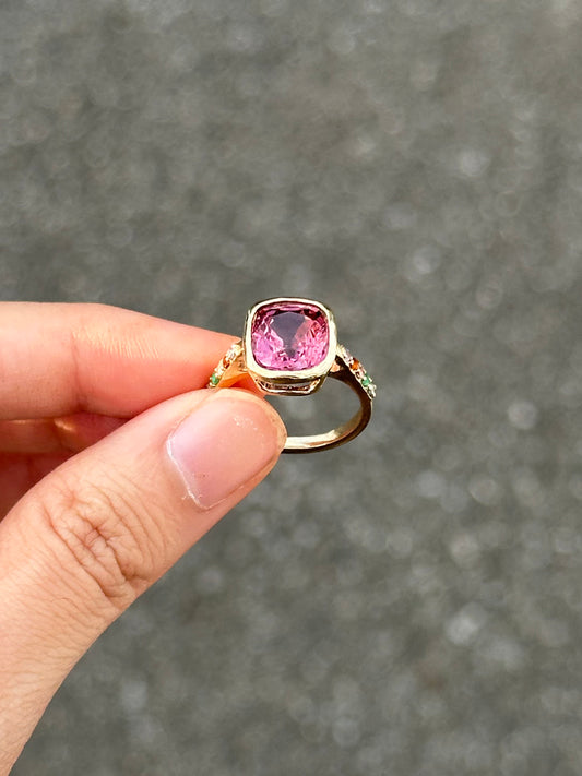 Alison Lin Pink Spinel Bezel Set Ring