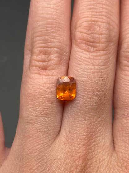 orange 'fanta' spessartine garnet (cushion) - 1.3 ct