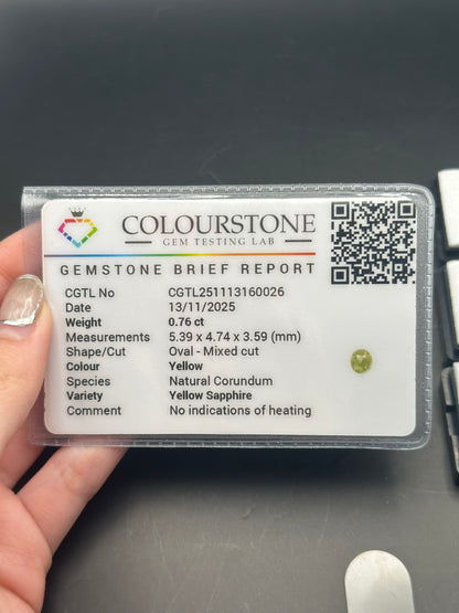 yellow sapphire (oval) .76 ct