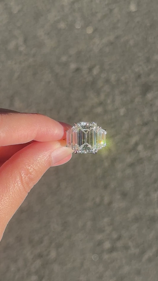 Alison Lin Lab Emerald Diamond Ring