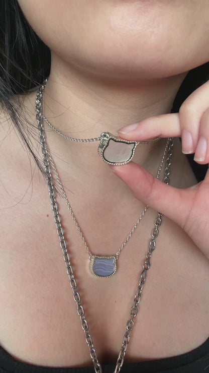 Moonstone Kitty Cleef Necklace