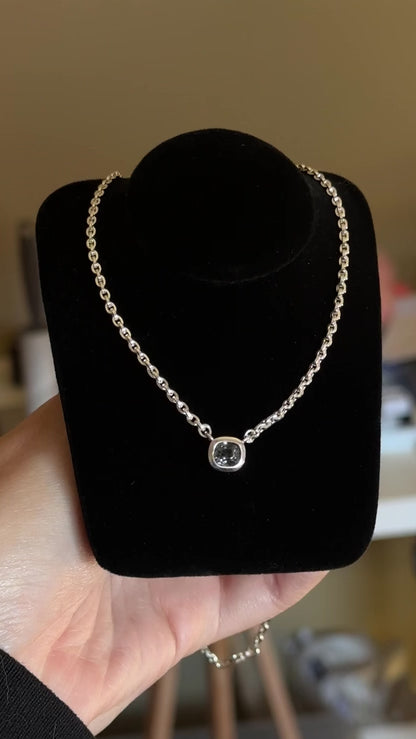 Blue Spinel Bezel Necklace