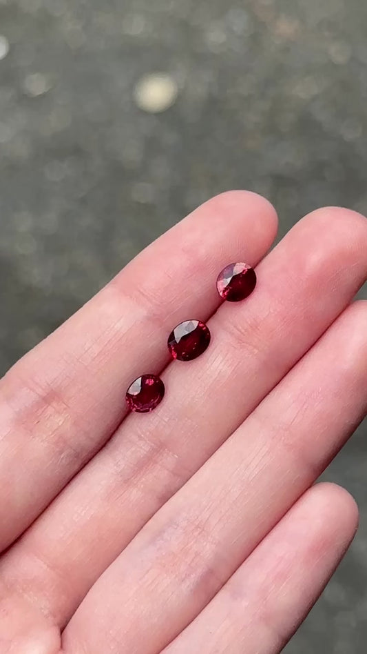 Purplish Pink Rhodolite Garnet (3 pieces - 2.25 ct)