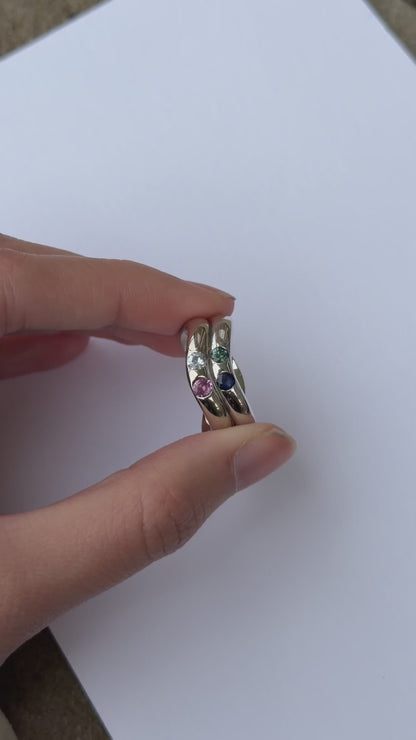 Flush Set Stackable Sapphire Rings