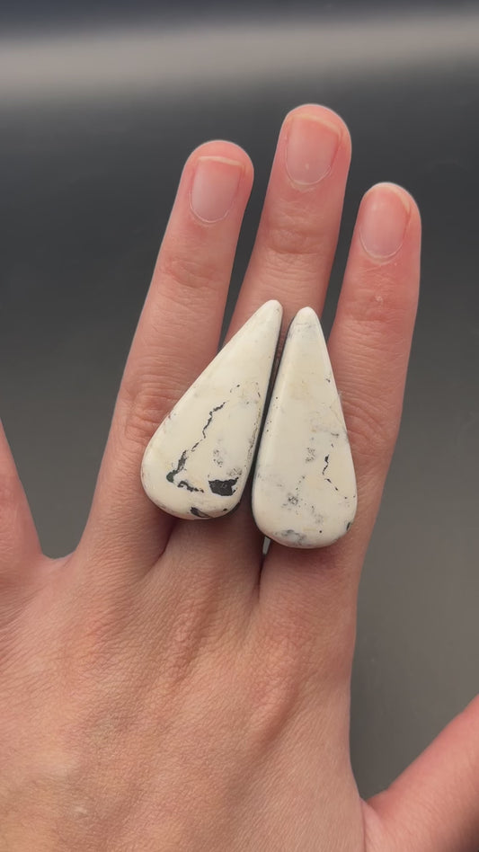 White Buffalo 'Turquoise' (2 pcs) - 60.55 ct