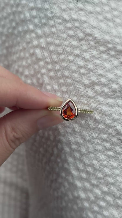 Alison Lin bezel set pear ring